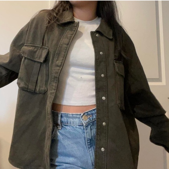 Zara green jean jacket - Picture 2 of 4